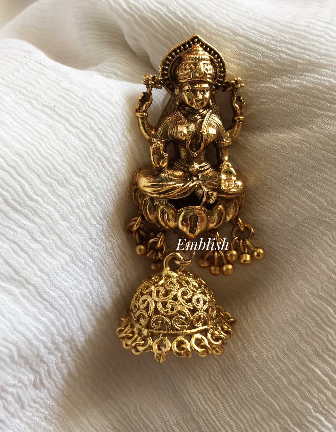 Gold alike Lakshmi drops Neckpiece